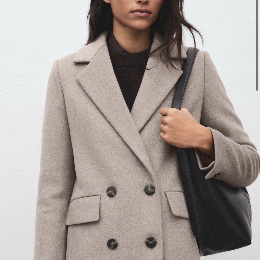 Mango Women's Double-Breasted Wool Blend Coat